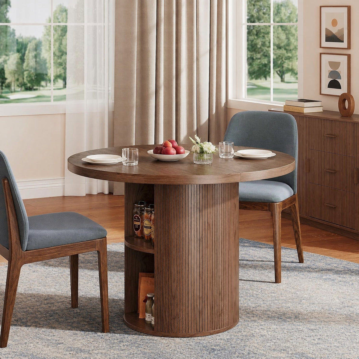 41-78 Inch Extendable Oval Dining Table, Seats 4-8
