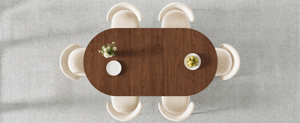 41-78 Inch Extendable Oval Dining Table, Seats 4-8