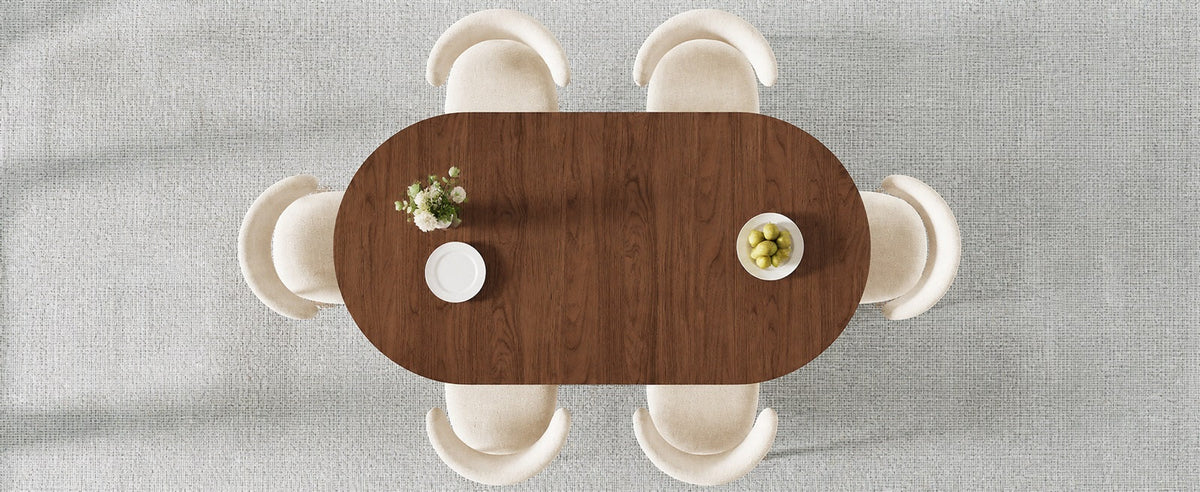 41-78 Inch Extendable Oval Dining Table, Seats 4-8