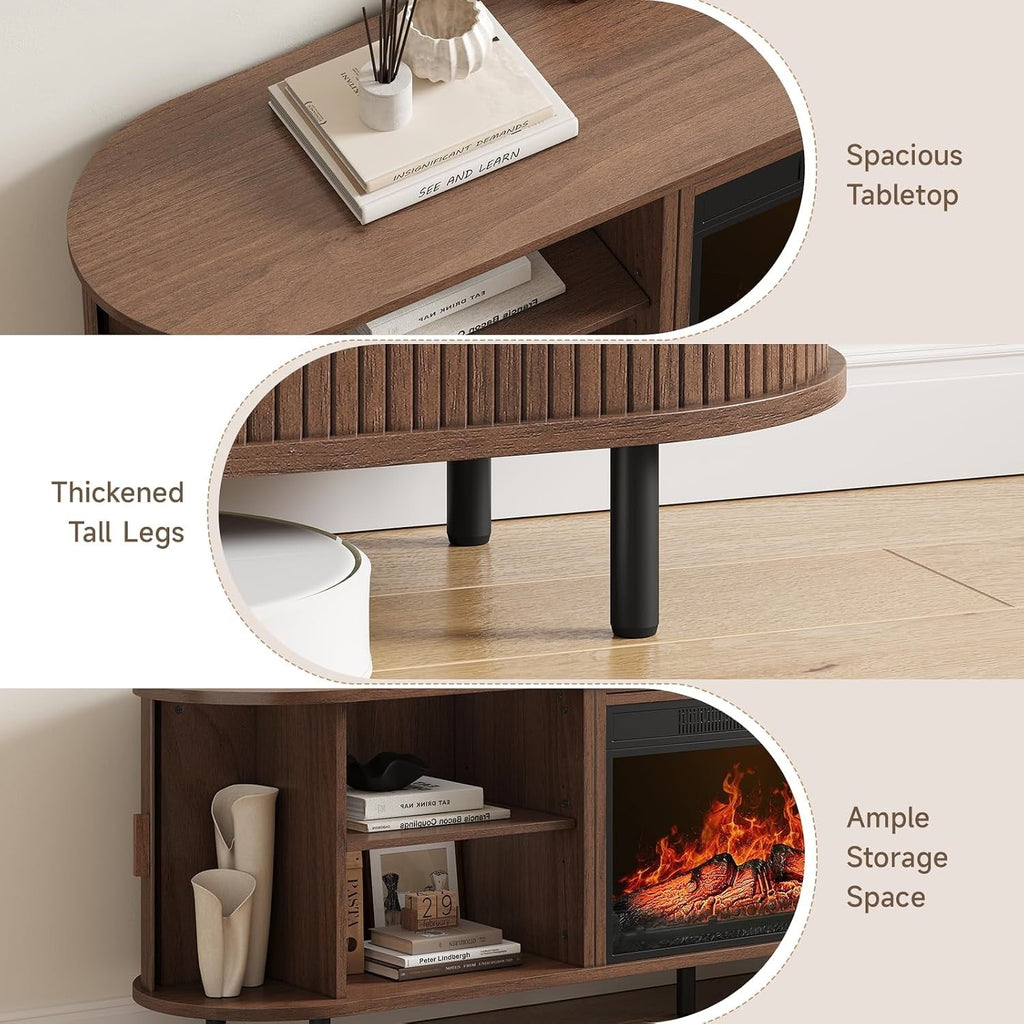 70.8-Inch Fireplace TV Stand with Electric Fireplace