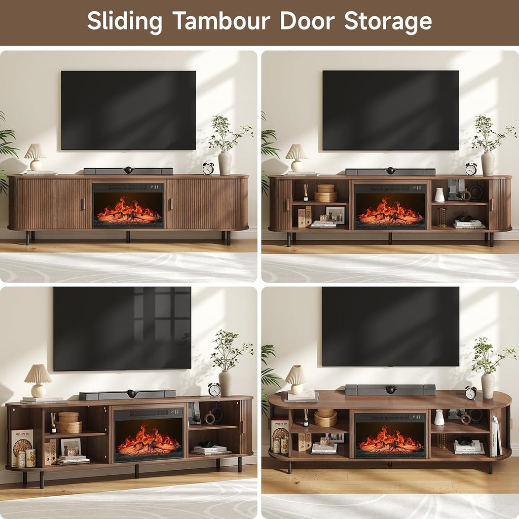78.7-Inch Fireplace TV Stand with Electric Fireplace