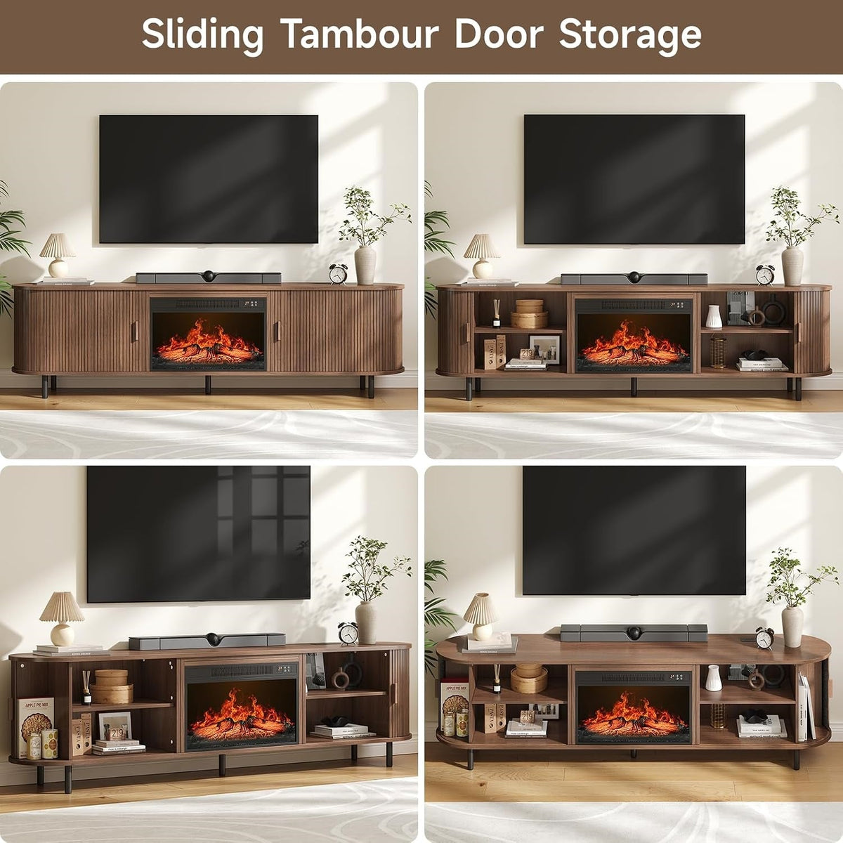 78.7-Inch Fireplace TV Stand with Electric Fireplace