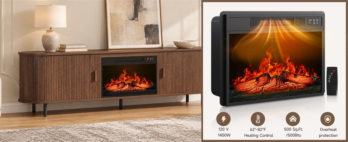 78.7-Inch Fireplace TV Stand with Electric Fireplace