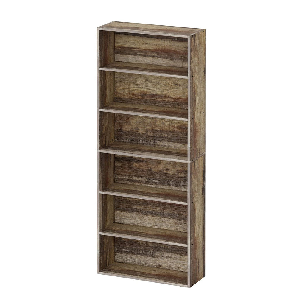 70 Inch Industrial 6-Shelf Floor Standing Bookshelf