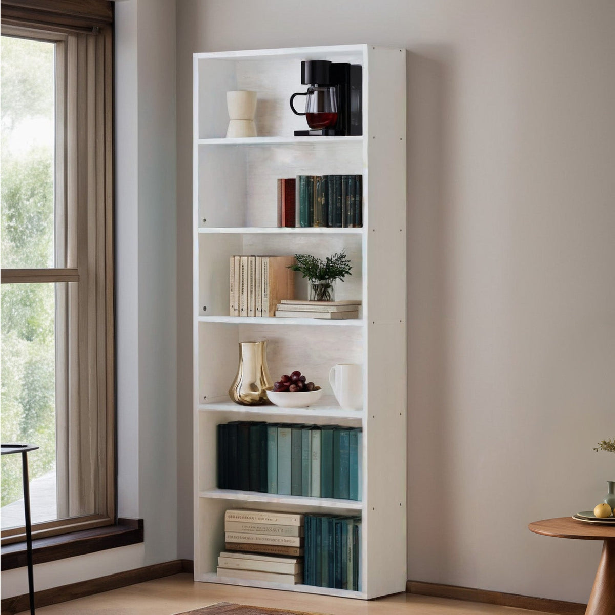 70 Inch Industrial 6-Shelf Floor Standing Bookshelf