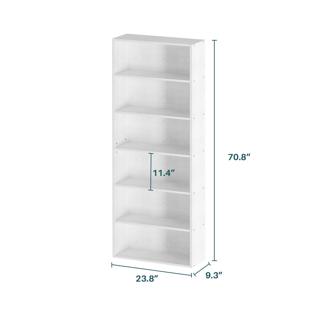 70 Inch Industrial 6-Shelf Floor Standing Bookshelf