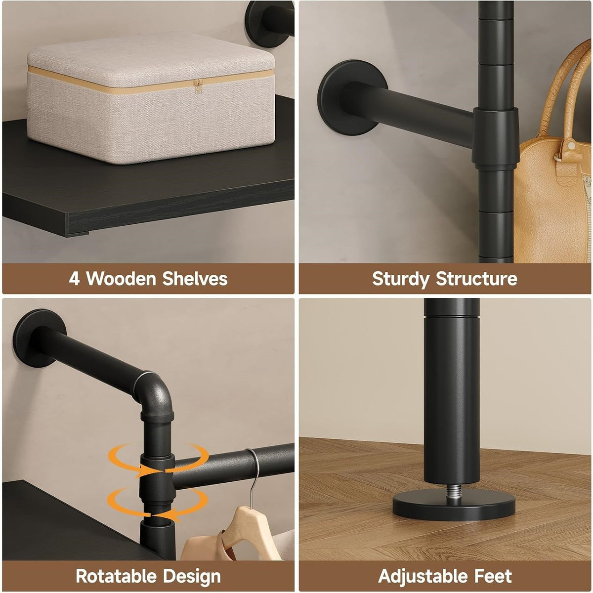 Closet Organizer System with Drawers and Rods