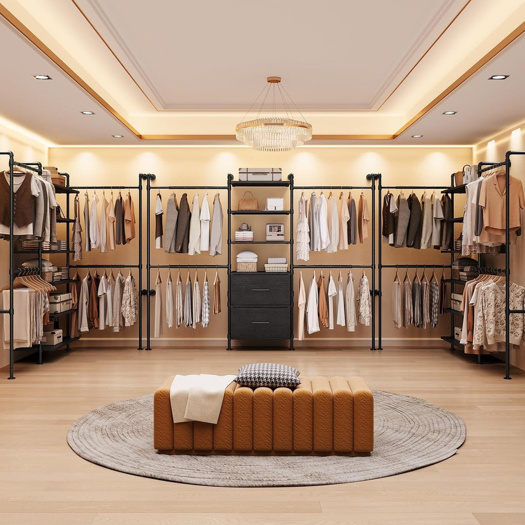 Closet Organizer System with Drawers and Rods