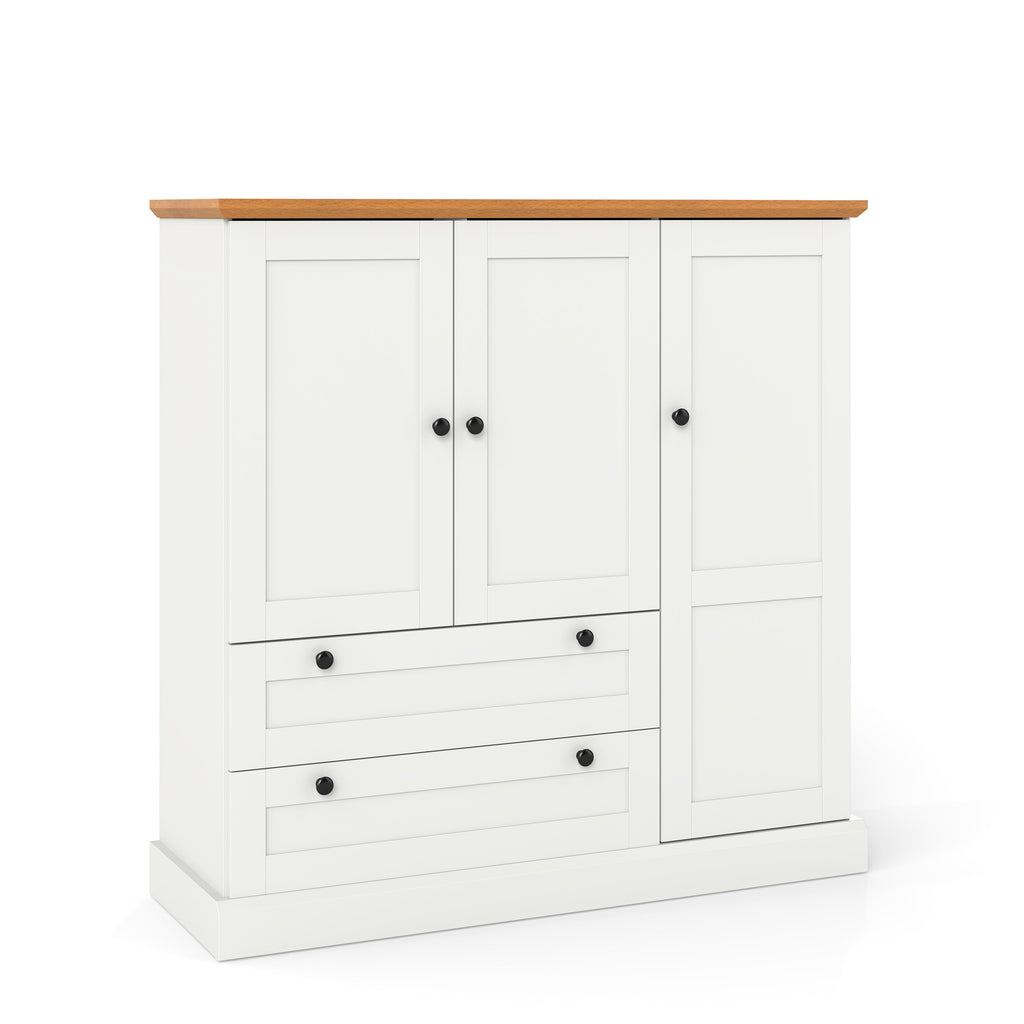 47.5 Inch Kitchen Storage Cabinet, 3 Doors 2 Drawers