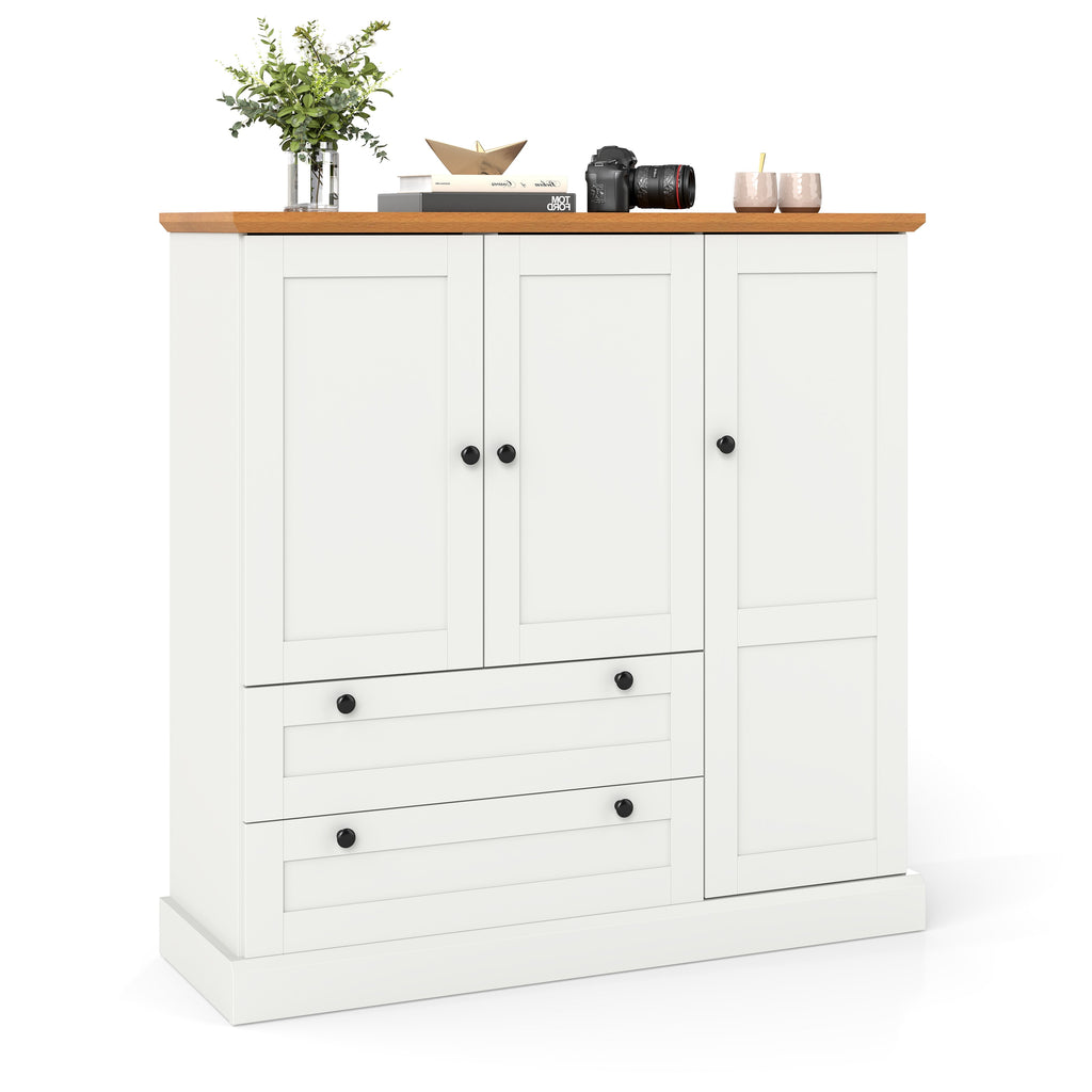47.5 Inch Kitchen Storage Cabinet, 3 Doors 2 Drawers