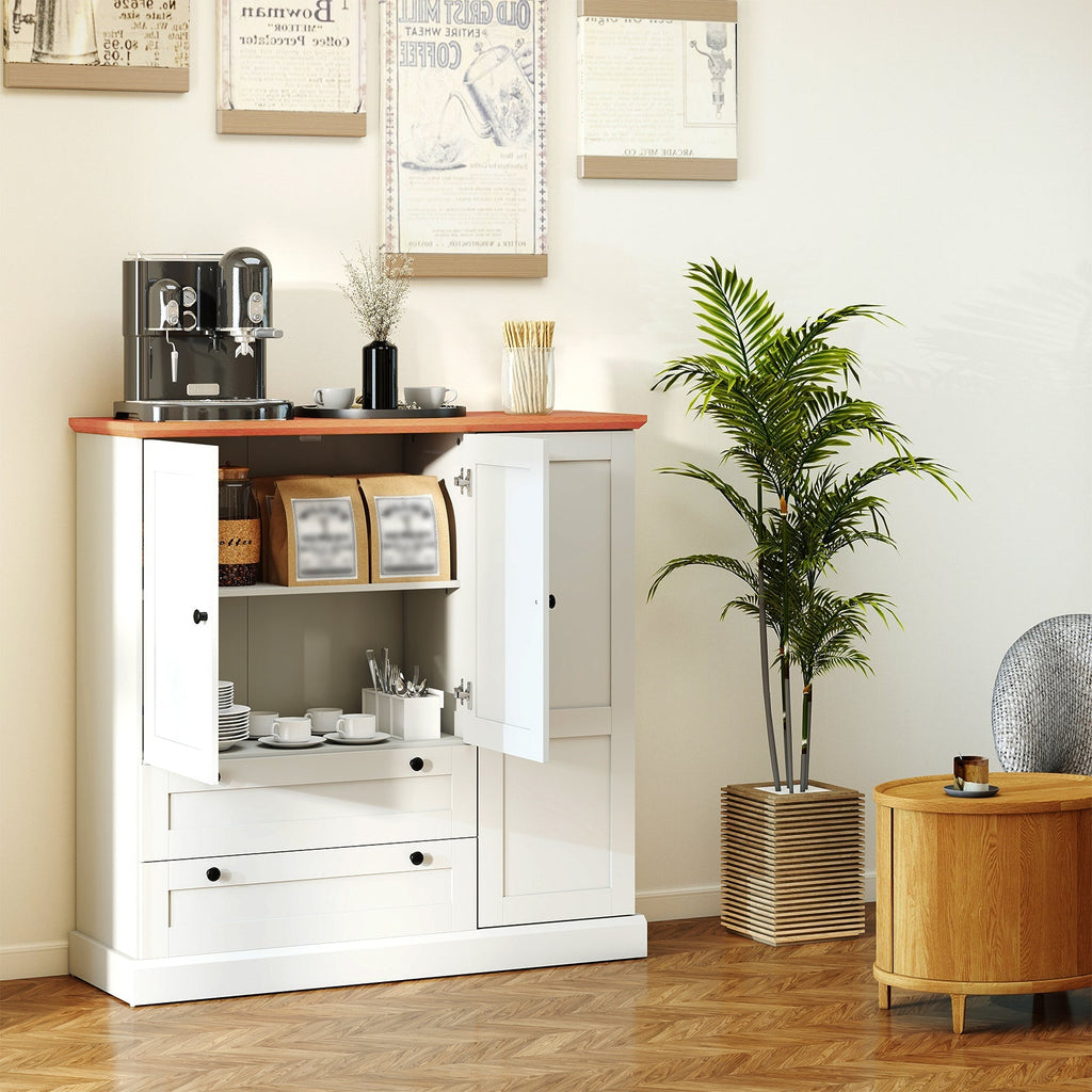 47.5 Inch Kitchen Storage Cabinet, 3 Doors 2 Drawers