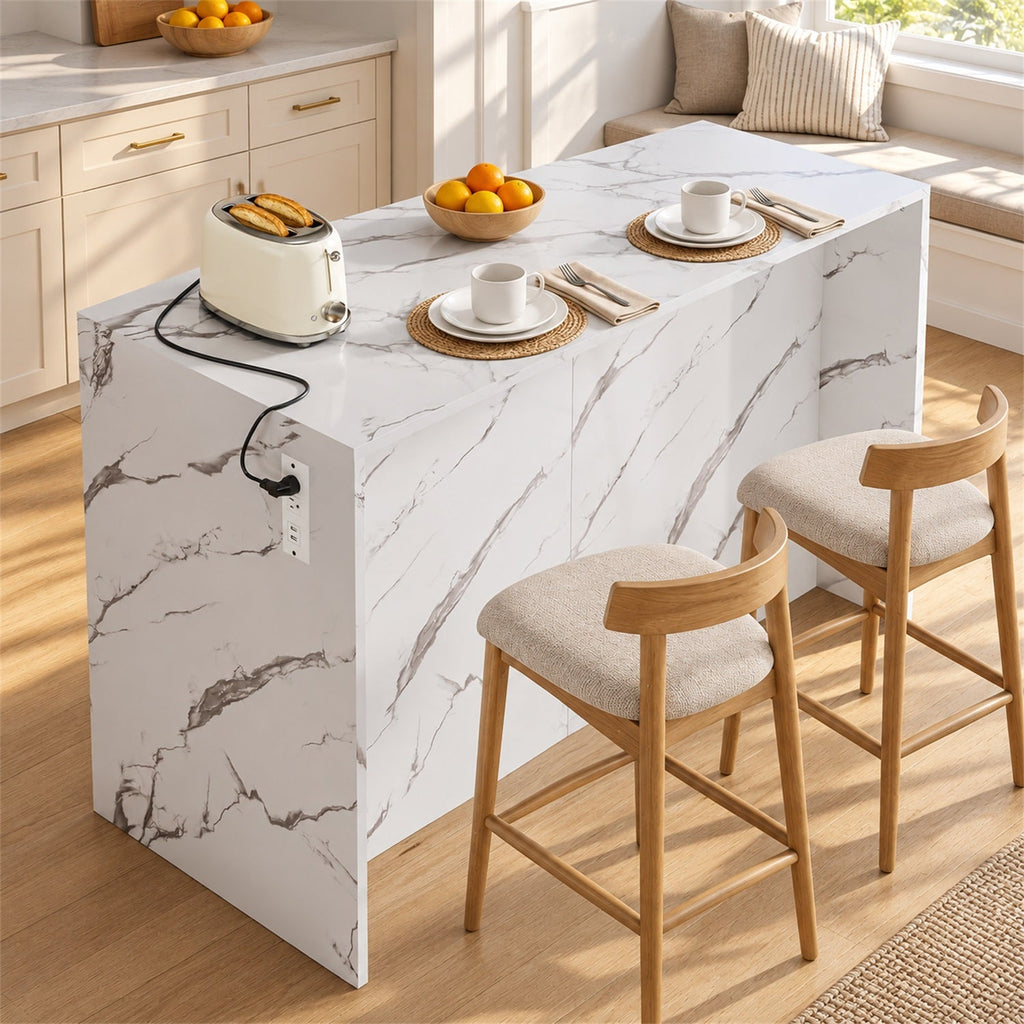 47-Inch Kitchen Island Dining Table with 4 Drawers