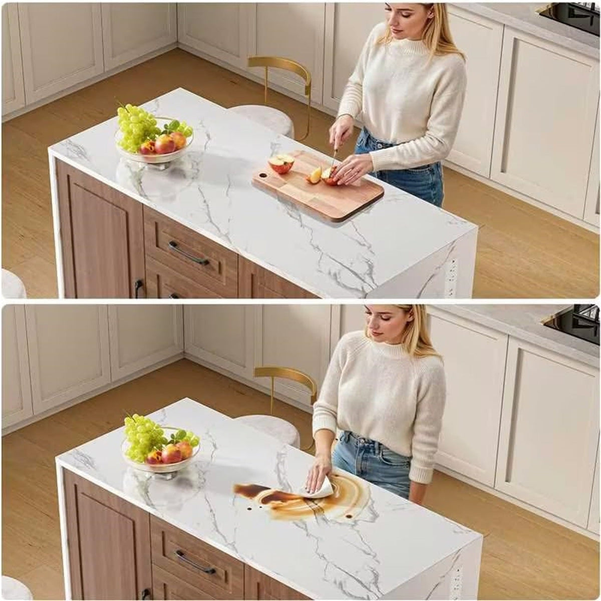 47-Inch Kitchen Island Dining Table with 4 Drawers