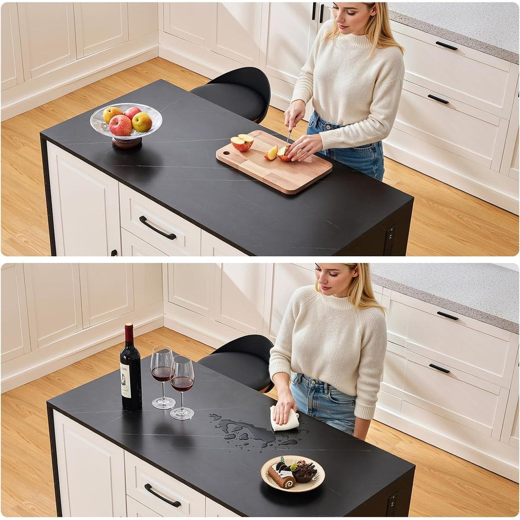47-Inch Kitchen Island Dining Table with 4 Drawers