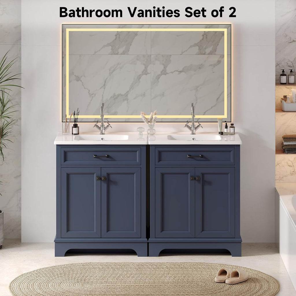 28 Inch Bathroom Vanity with Ceramic Sink and Shelf