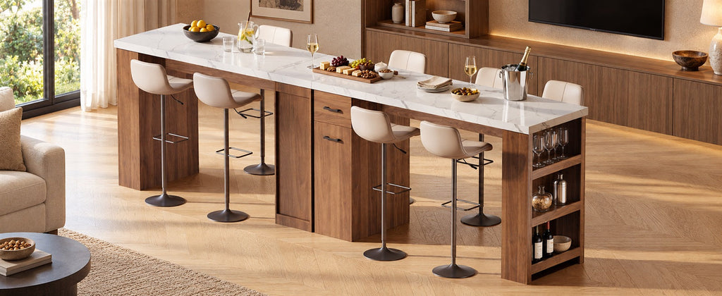 59-Inch Kitchen Island Table with Pull-Out Basket