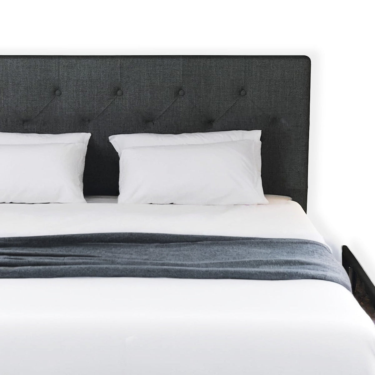 Upholstered Bed Frame with 4 Drawers and Headboard