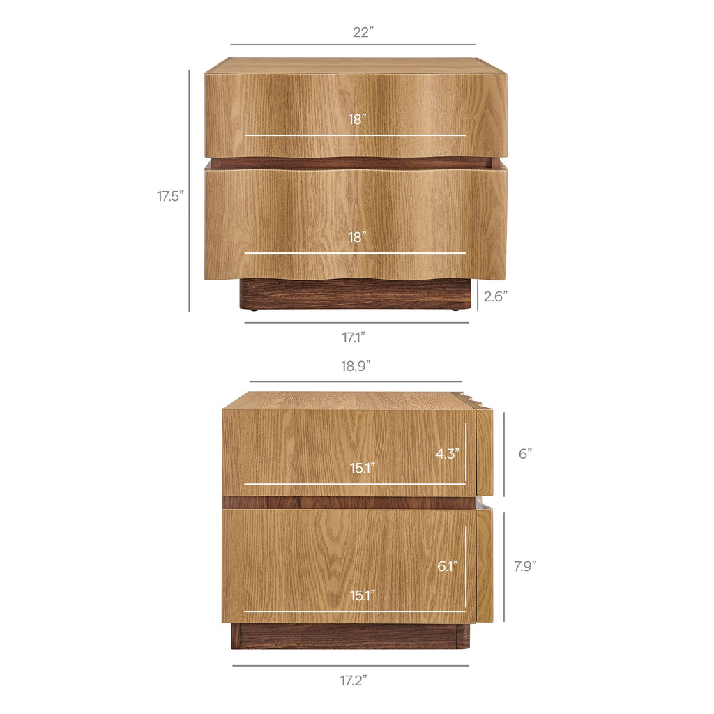 Isola 2-Drawer Nightstand by Modway