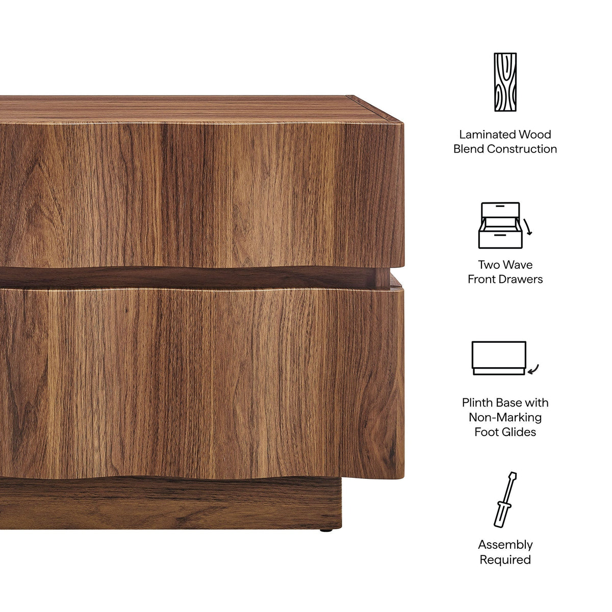 Isola 2-Drawer Nightstand by Modway