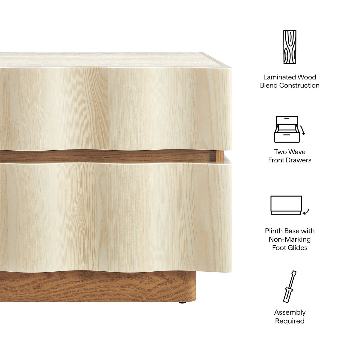 Isola 2-Drawer Nightstand by Modway