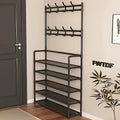 5-Tier Shoe Rack with Coat Hooks