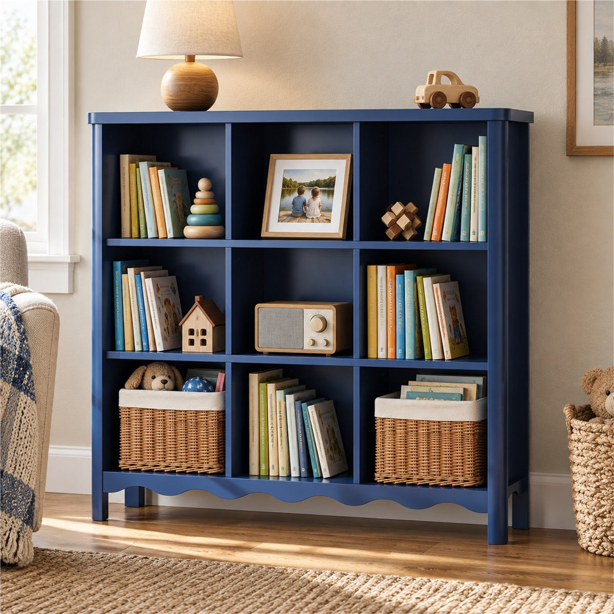 9 Cube Bookcase and Toy Storage Organizer for Kids