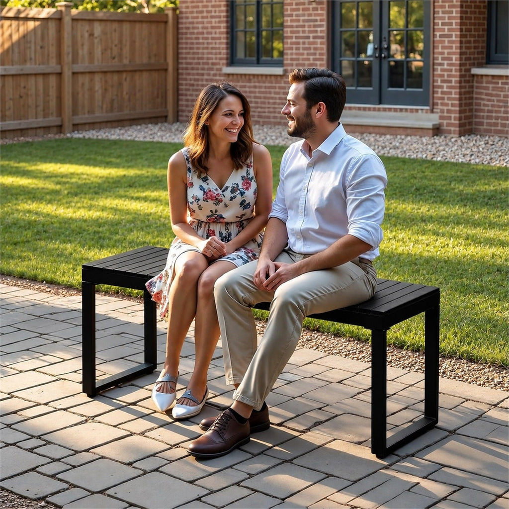 Weatherproof HDPE Outdoor Garden Bench for 2