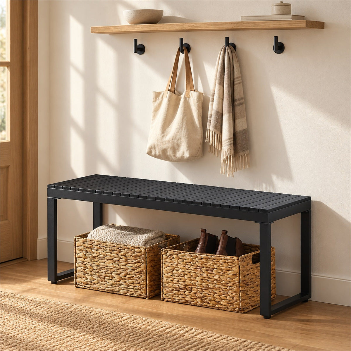 Weatherproof HDPE Outdoor Garden Bench for 2