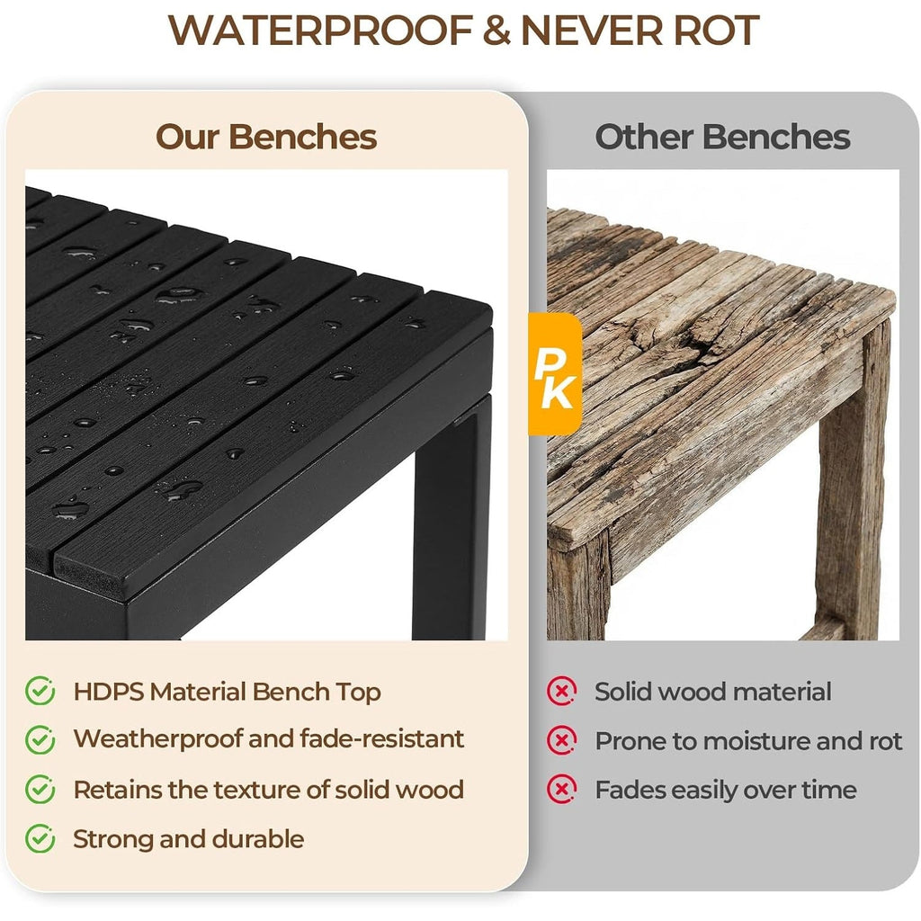 Weatherproof HDPE Outdoor Garden Bench for 2