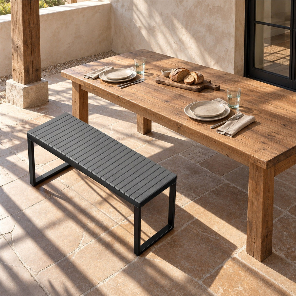 Weatherproof HDPE Outdoor Garden Bench for 2