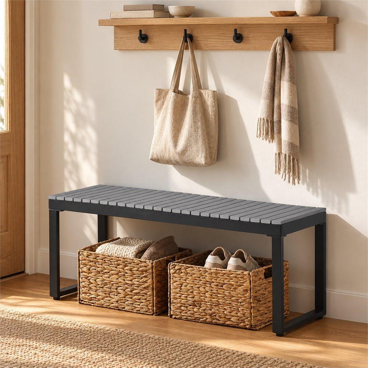 Weatherproof HDPE Outdoor Garden Bench for 2