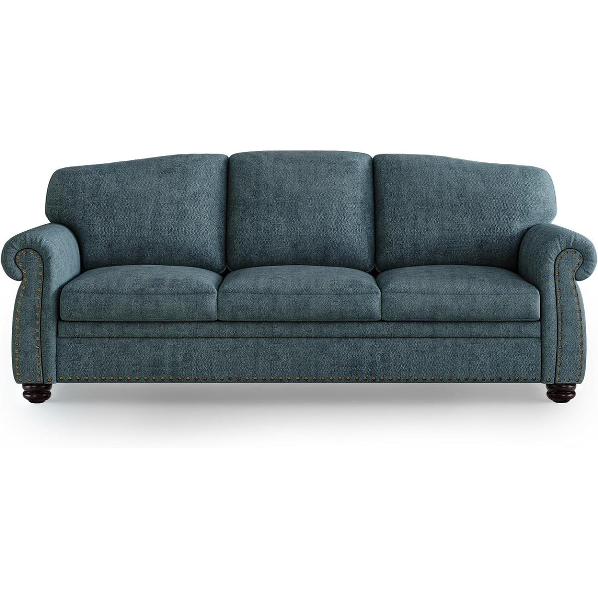 90 Inch 3-Seater Farmhouse Sofa with Nailhead Trim