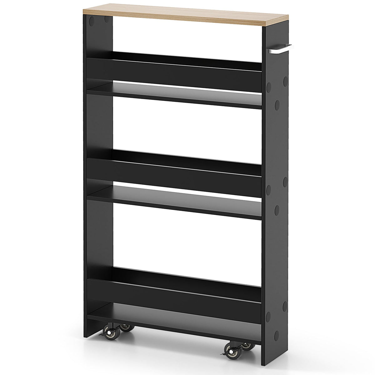 Rolling Slim Kitchen Storage Cart with Handle