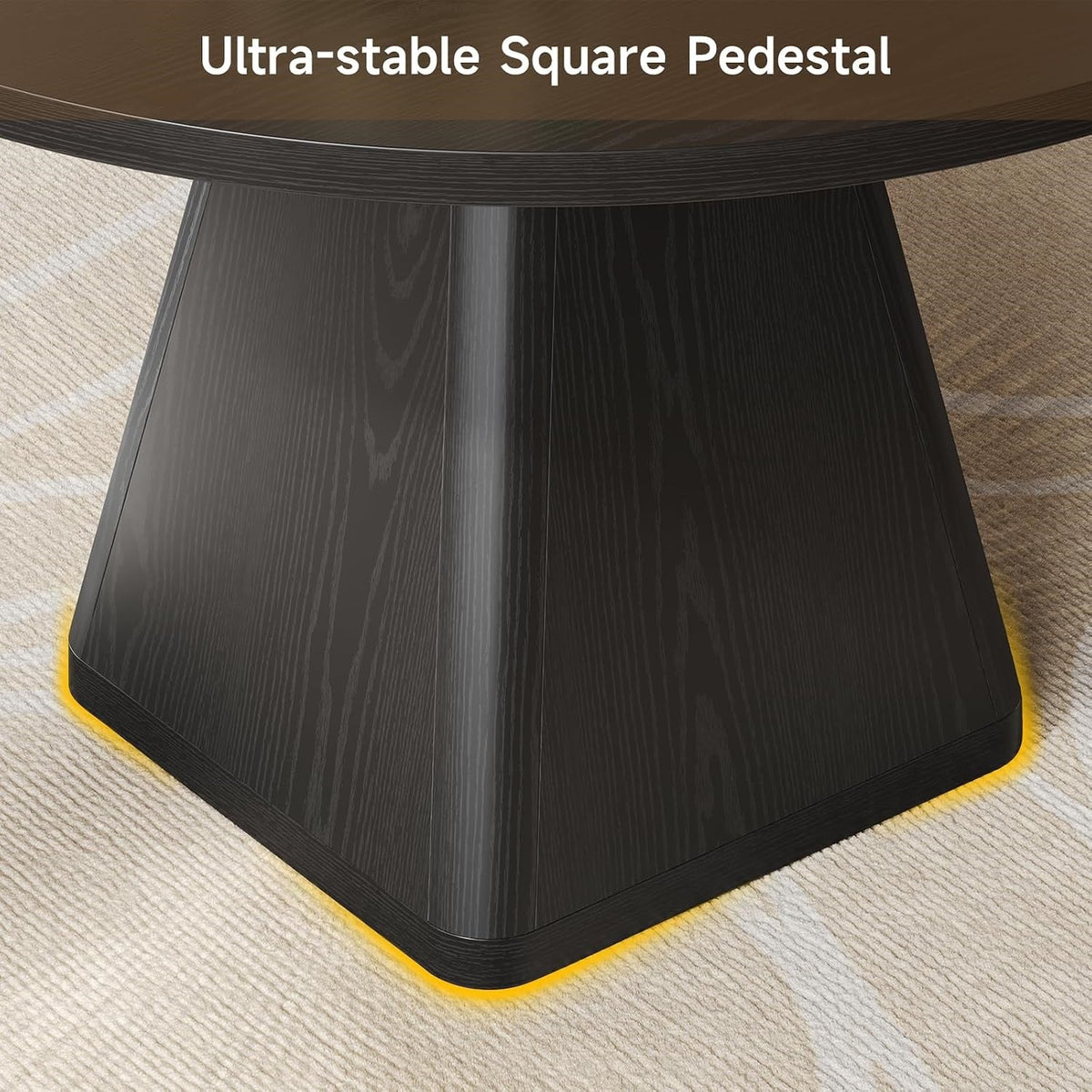 47-Inch Round Dining Table for 4-6 with Pedestal Base