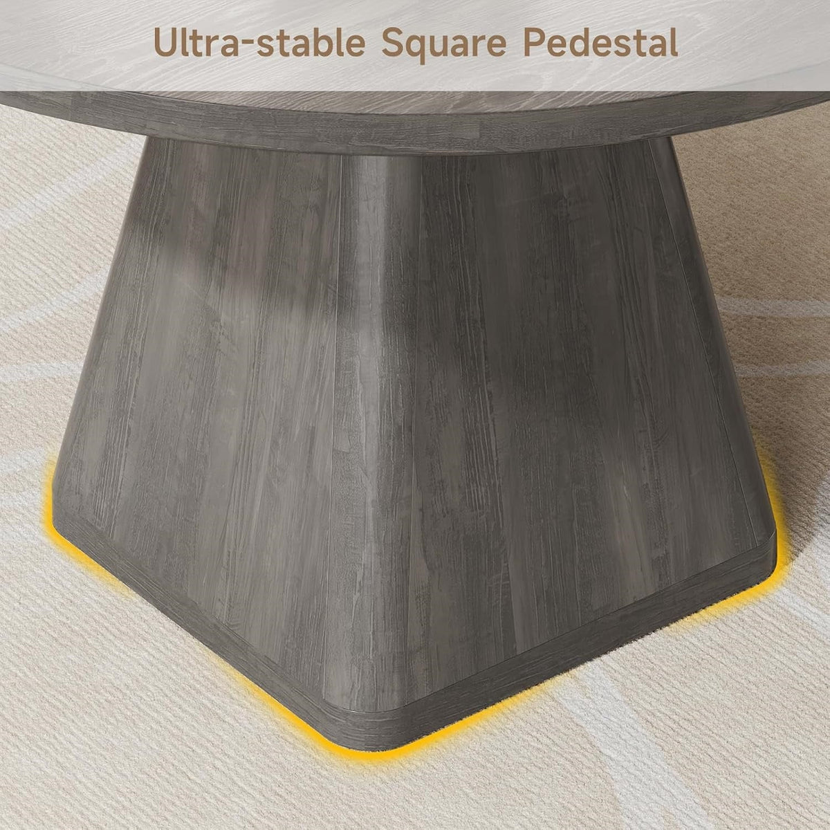 47-Inch Round Dining Table for 4-6 with Pedestal Base