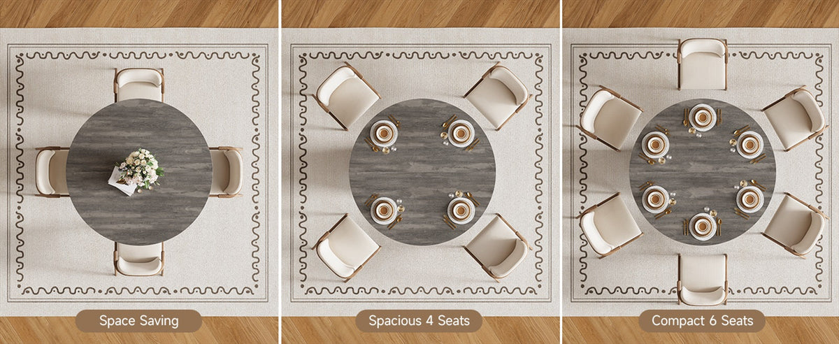 47-Inch Round Dining Table for 4-6 with Pedestal Base