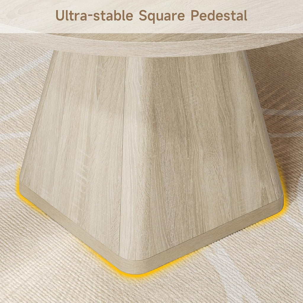 47-Inch Round Dining Table for 4-6 with Pedestal Base