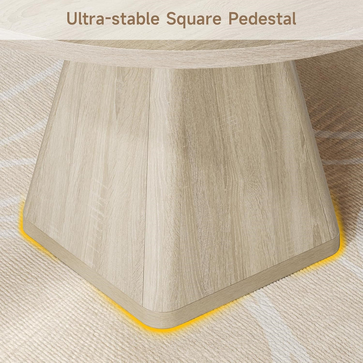 47-Inch Round Dining Table for 4-6 with Pedestal Base