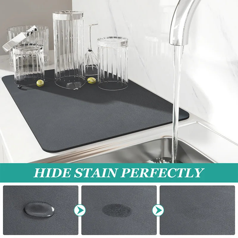 Super Absorbent Kitchen Drying Mat, Anti-Slip