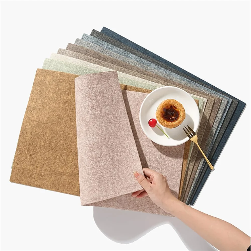 Dual-Sided Leather Table Placemats, Heat-Resistant