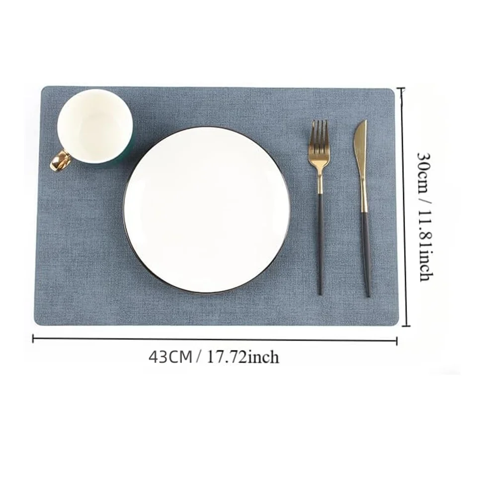 Dual-Sided Leather Table Placemats, Heat-Resistant