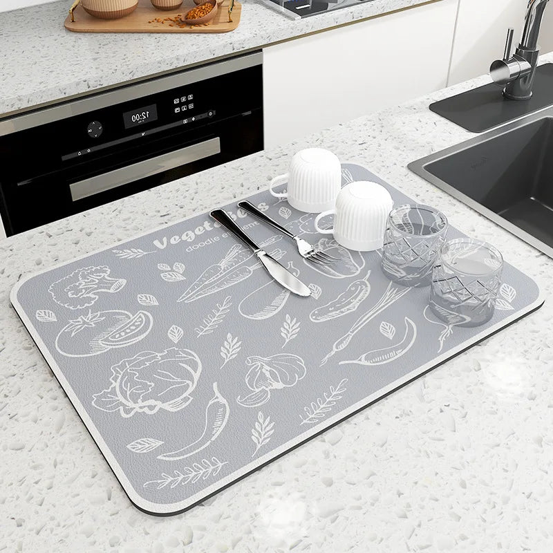 Super Absorbent Kitchen Drying Mat, Anti-Slip