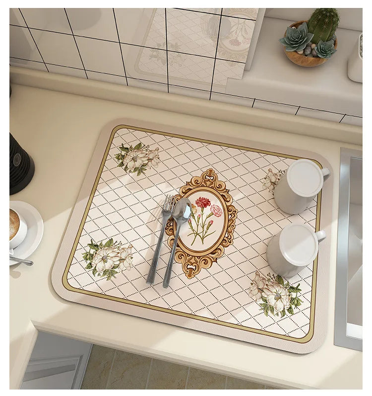Super Absorbent Kitchen Drying Mat, Anti-Slip