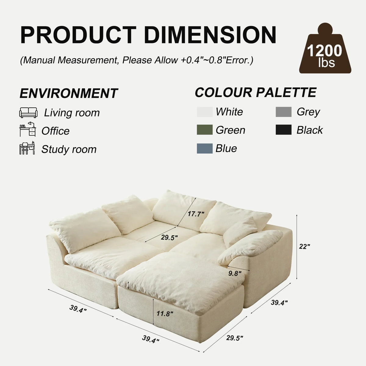 Modern Modular Cloud Sectional Sofa