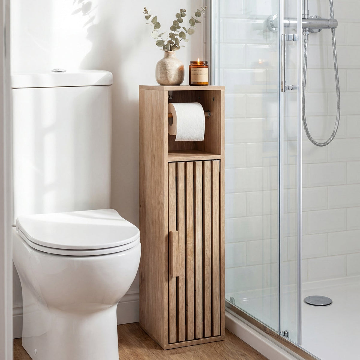 Slim Freestanding Bathroom Cabinet with Door