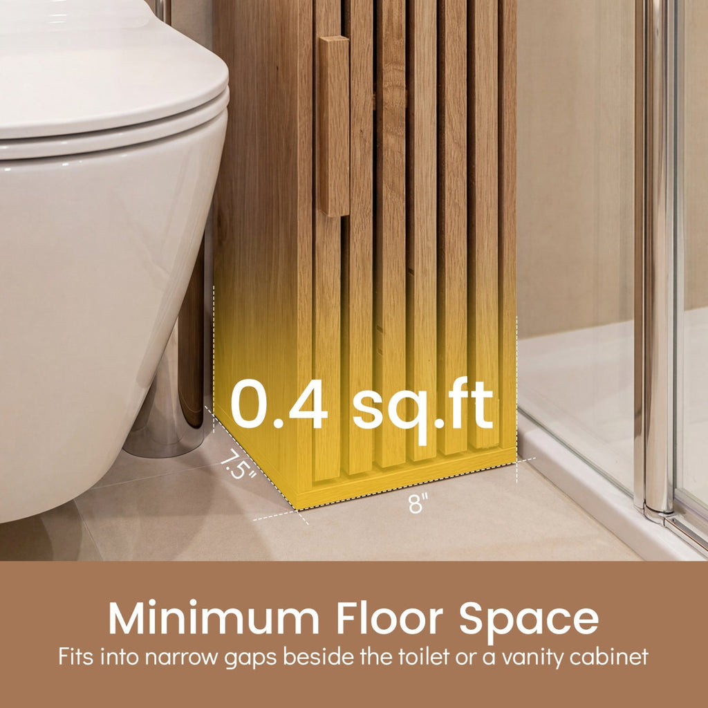 Slim Freestanding Bathroom Cabinet with Door