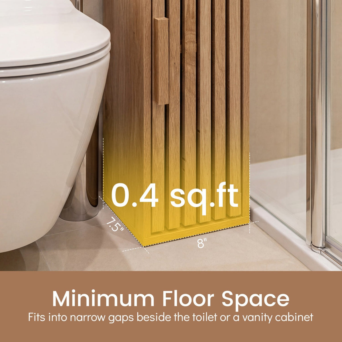 Slim Freestanding Bathroom Cabinet with Door