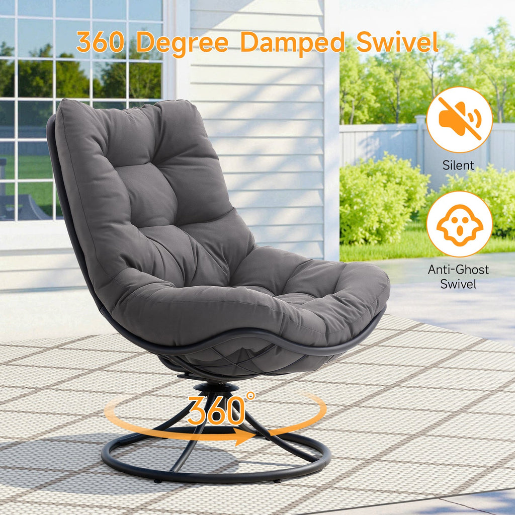 360 Degree Swivel Accent Chair with Tufted Cushion