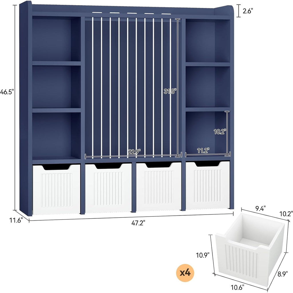 3-in-1 Kids Toy Chest and Storage Bookshelf