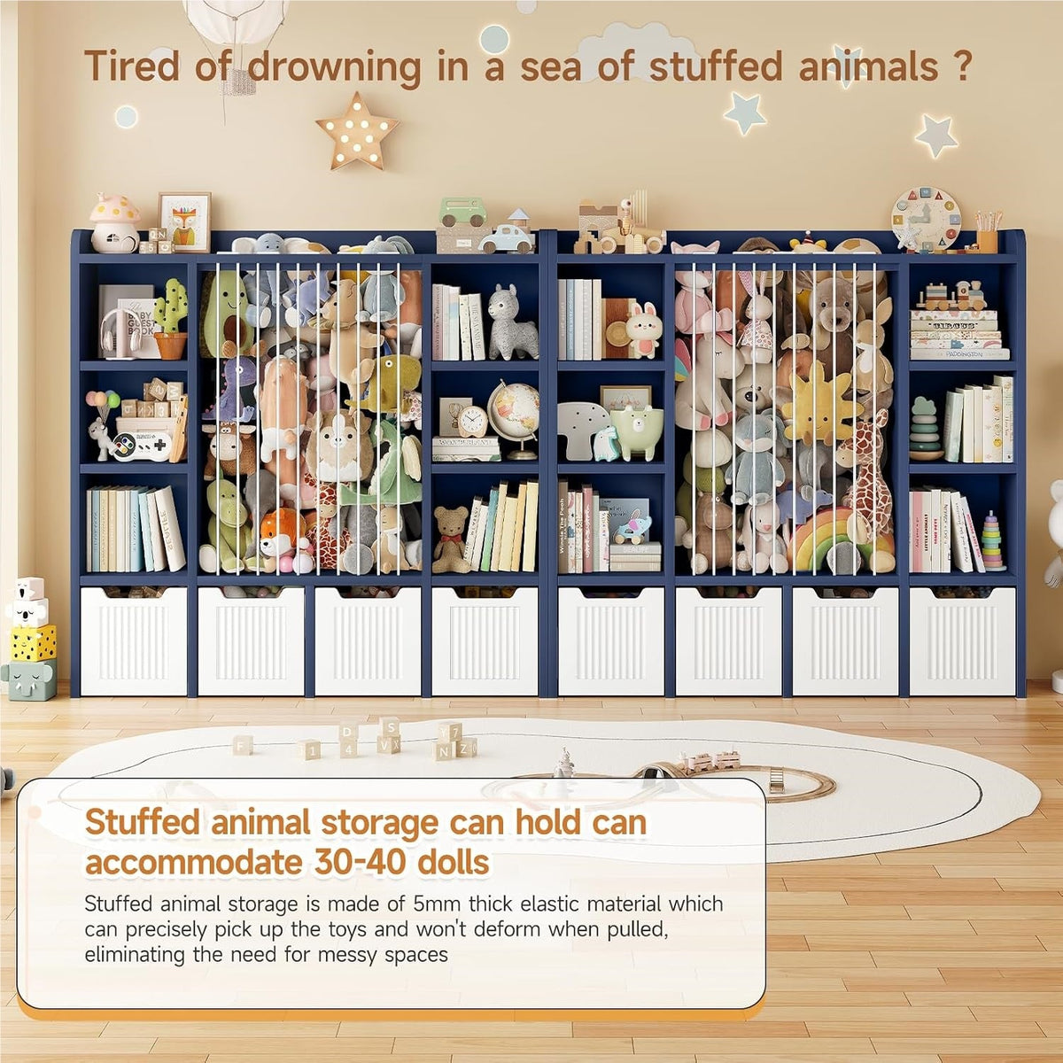 3-in-1 Kids Toy Chest and Storage Bookshelf